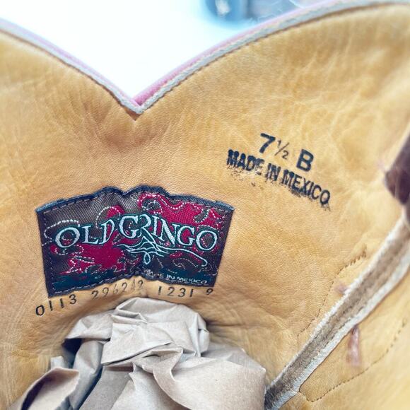 Old Gringo Brass Brown Nevada Multicolor Stitching Western Cowgirl Boot size 7.5 - Picture 10 of 10